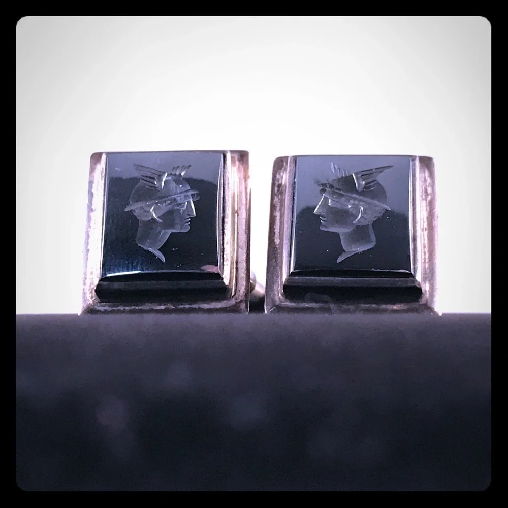 Vintage Sterling Silver Gladiator Cufflinks